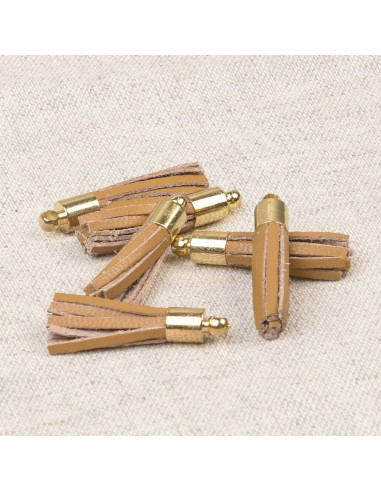 Set de 6 mini pompones - Camel
