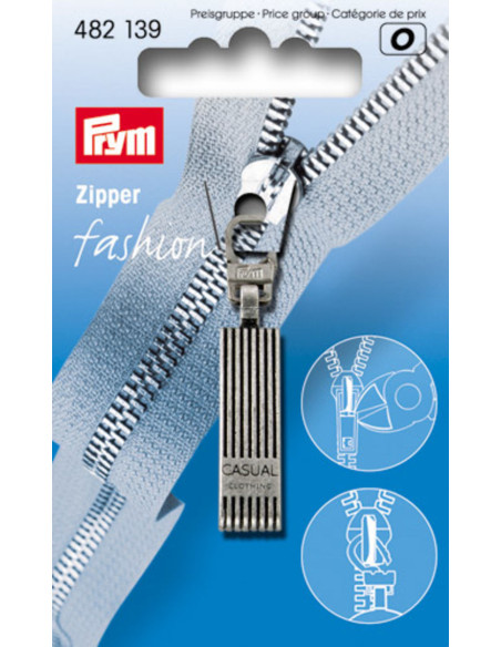 Tirador para cremallera - Casual plata antigua
