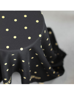 Tejido de crepé de viscosa Jolly Dots - Negro