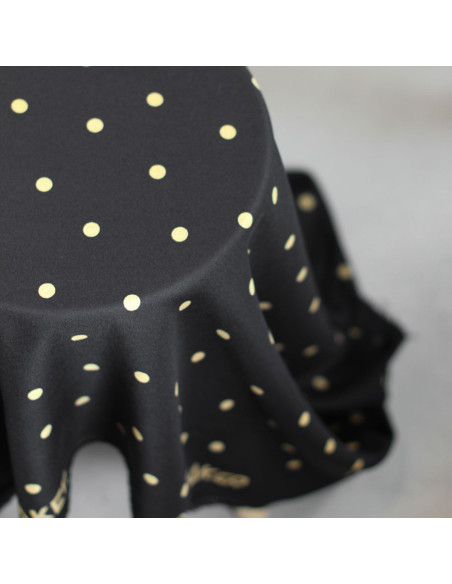 Tejido de crepé de viscosa Jolly Dots - Negro