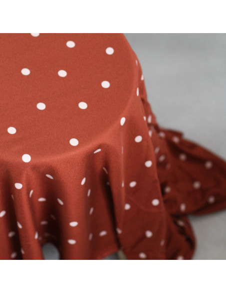 Tejido de crepé de viscosa Jolly Dots - Terracota