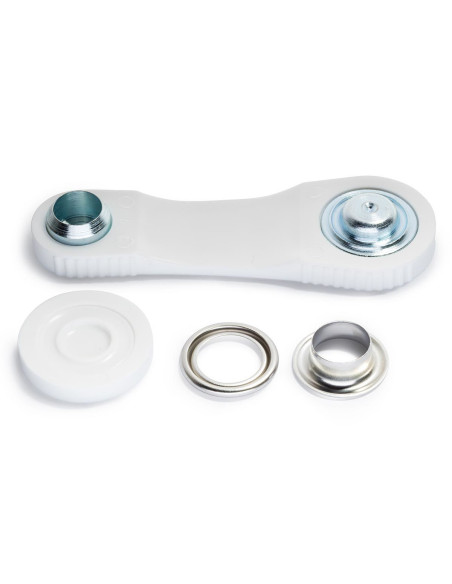 Caja de 10 ojales de 14 mm con herramienta de colocación - Plata