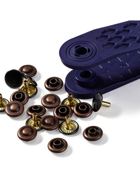 Caja de 24 remaches de 9 mm con herramienta - Bronce y Cobre