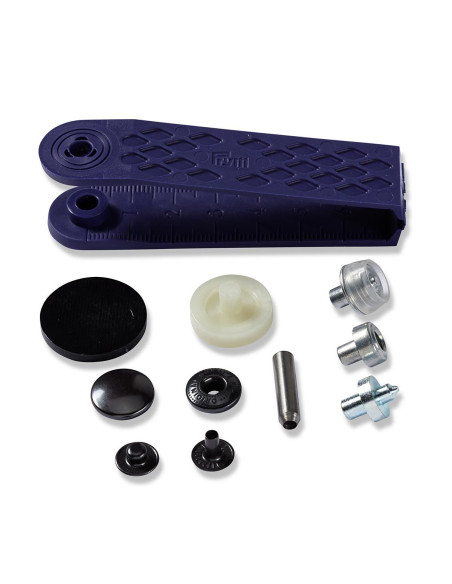 Caja de 10 botones de presión anorak Bruni con herramienta de 15 mm