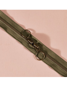 Cierre de doble cursor de latón Ivy Green 60 cm - Atelier Brunette