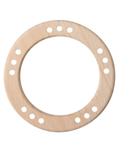 Anillos de madera con agujeros - 80 mm