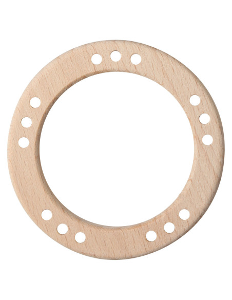 Anillos de madera con agujeros - 80 mm