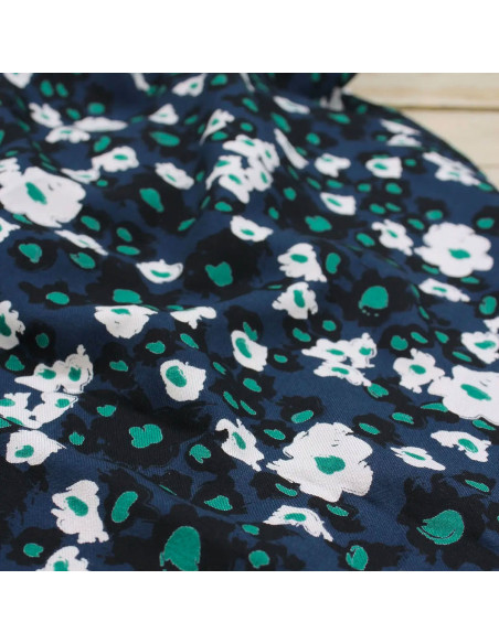 Tejido sarga de viscosa Carlota azul atlántico - Églantine & Zoé