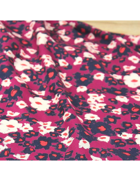 Tejido sarga de viscosa Carlota rosa magenta - Églantine & Zoé