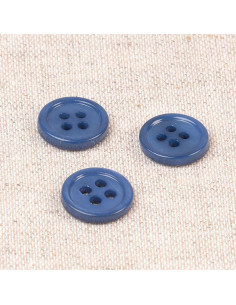Botón de concha de 4 agujeros 11 mm - Azul marino