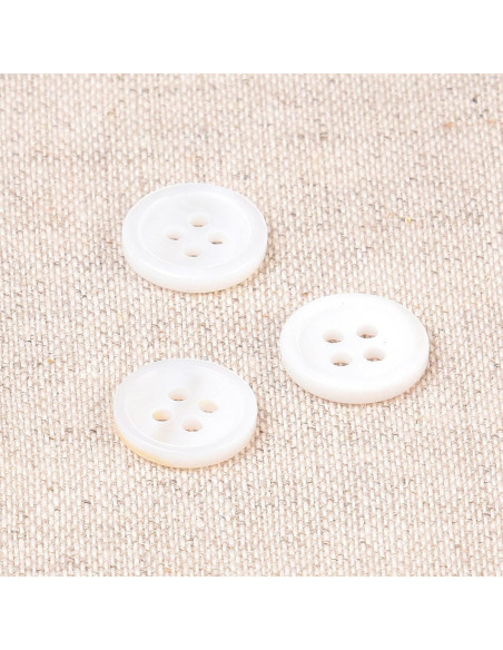 Botón de concha de 4 agujeros 11 mm - Blanco