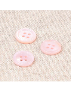 Botón de concha de 4 agujeros de 11 mm - Rosa