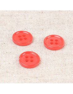 Botón de concha de 4 agujeros de 11 mm - Rojo