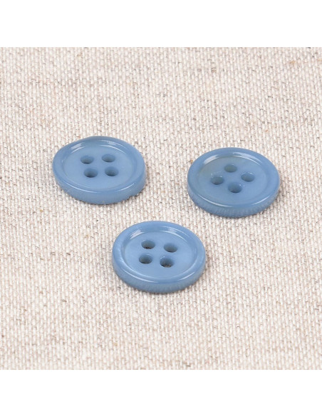 Botón de concha de 4 agujeros de 11 mm - Azul