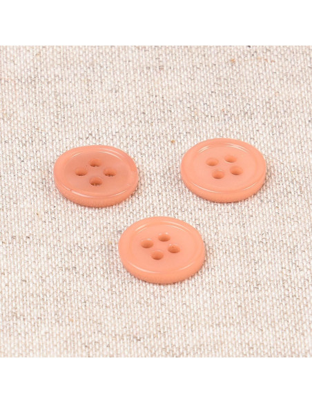 Botón de concha de 4 agujeros 11 mm - Arena rosa