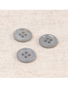 Botón de concha de 4 agujeros de 11 mm - Gris ceniza