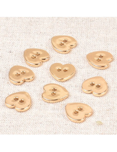 Botón corazón metal - Oro