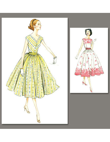 Patrón de vestido Vintage 1957 - Vogue 8789