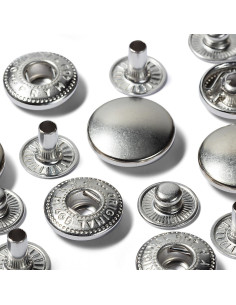 Recarga de 10 botones a presión anorak 15 mm Plata 2