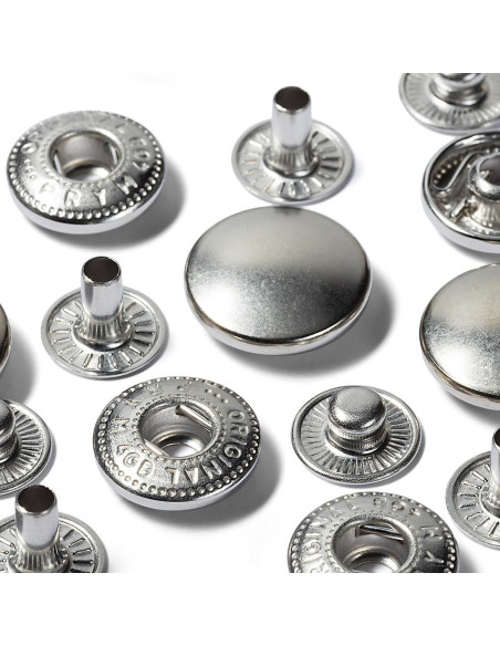 Recarga de 10 botones a presión anorak 15 mm Plata