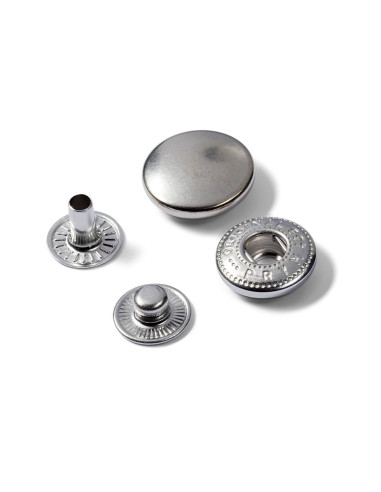 Recarga de 10 botones a presión anorak 15 mm Plata