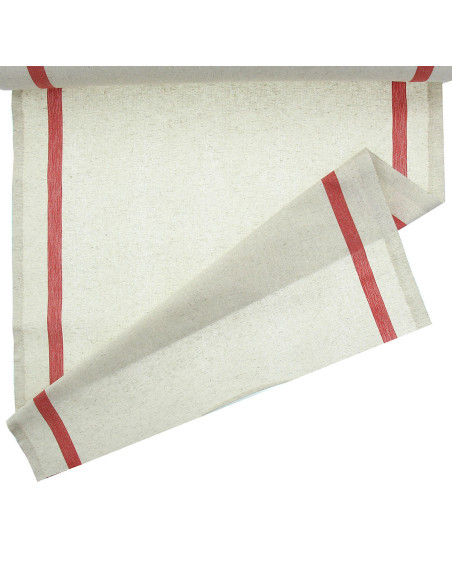 Tela de paño de cocina de algodón y lino - Rojo