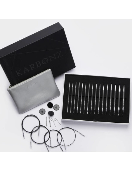 Estuche de agujas circulares para tejer KnitPro Karbonz