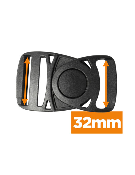Hebilla giratoria de banana de 32 mm - Negro