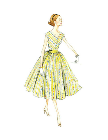 Patrón de vestido Vintage 1957 - Vogue 8789