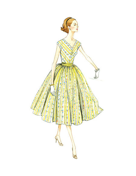 Patrón de vestido Vintage 1957 - Vogue 8789