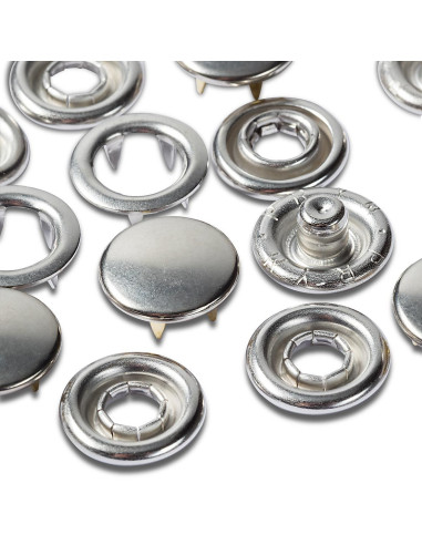 Recarga de 20 botones de presión jersey 10 mm Níquel
