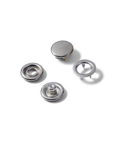 Recarga de 20 botones de presión jersey 10 mm Níquel