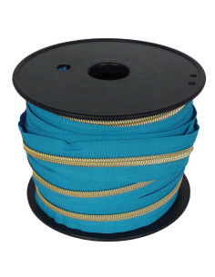 Cierre de nylon 5 mm lurex - Azul pato