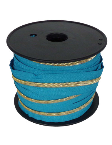 Cierre de nylon 5 mm lurex - Azul pato
