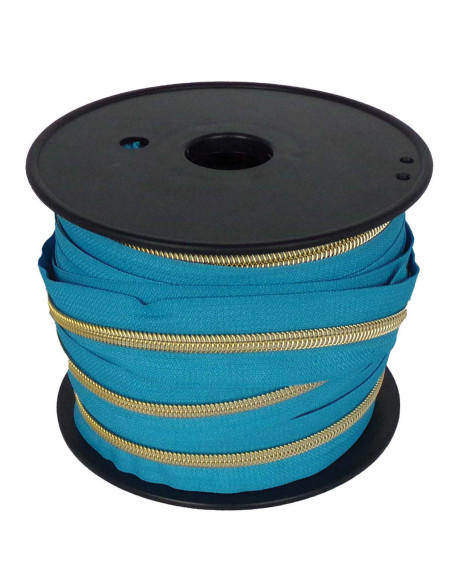 Cierre de nylon 5 mm lurex - Azul pato