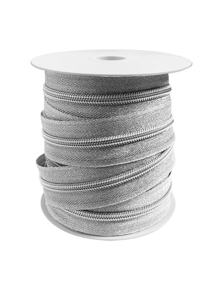 Cierre de nylon 5 mm lurex - Plata
