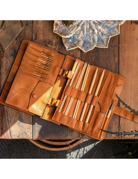 Estuche para agujas de tejer Muud Carita - Whisky