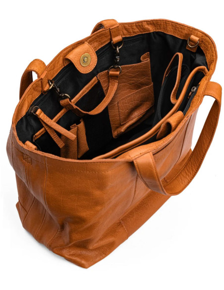 Mini shopper para tejer y crochetar Muud Hiba - Whisky