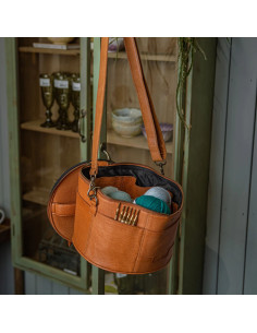 Bolsa de almacenamiento de cuero para bordado y tejido Muud Enturn - Whisky