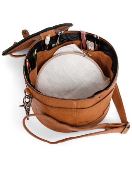 Bolsa de almacenamiento de cuero para bordado y tejido Muud Enturn - Whisky