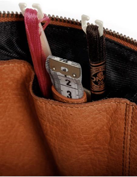 Bolsa de almacenamiento de cuero para bordado y tejido Muud Enturn - Whisky