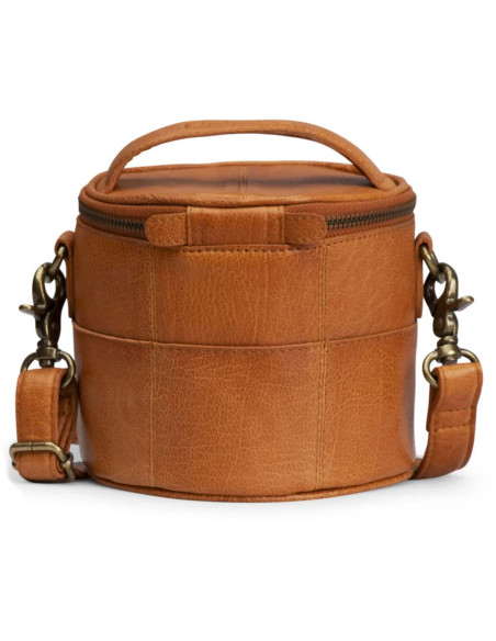 Pequeño bolso de cuero para tejer Muud Saturn Mini - Whisky