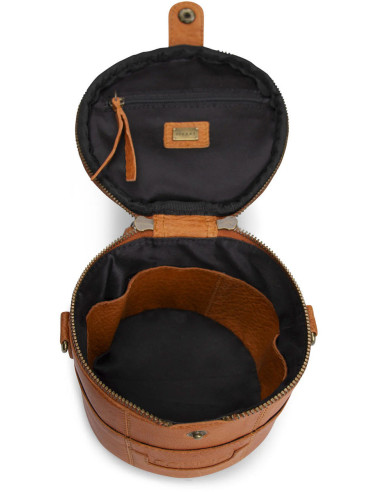 Pequeño bolso de cuero para tejer Muud Saturn Mini - Whisky