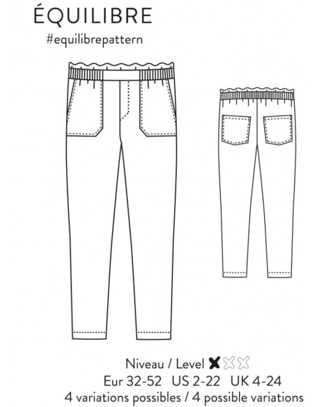 Patrón de pantalón Équilibre - Atelier Scämmit