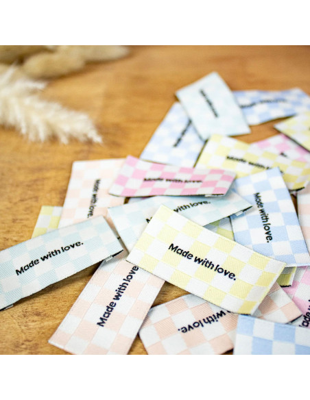 Lote de 5 etiquetas para coser - Hecho con amor