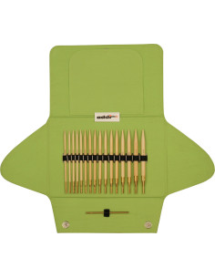 Addi Click Bamboo - Kit de agujas de tejer circulares