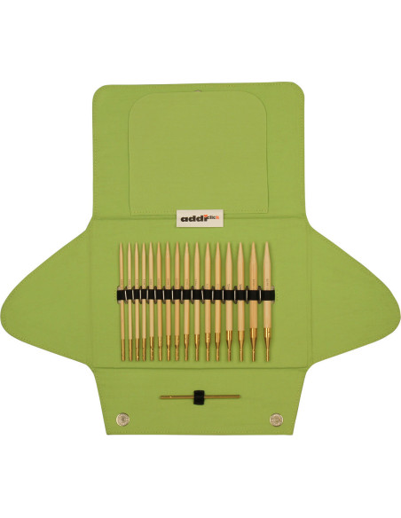 Addi Click Bamboo - Kit de agujas de tejer circulares