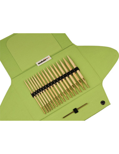 Addi Click Bamboo - Kit de agujas de tejer circulares
