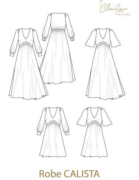 Patrón de vestido Calista - Clématisse Pattern