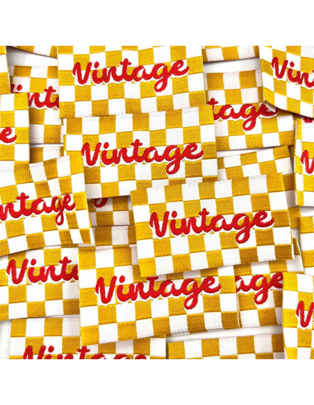 Lote de 5 etiquetas tejidas para coser Vintage